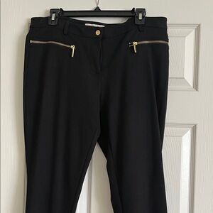 Michael Kors Black Pants with Gold Button Accent